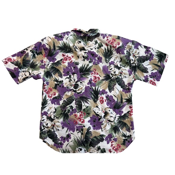 Vintage CABRAIS 80's Floral Print Button Down Shirt Women Short Sleeve 12 - Picture 3 of 6